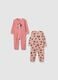 Multicolour pure cotton baby girl sleepsuit twin pack_0