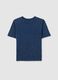 T-shirt da bambino in puro cotone blu regular fit_1