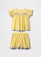 Yellow pure cotton set with floral embroidery GAP Kids_2