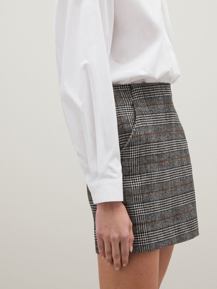 Regular fit multicolour check mini skirt_3