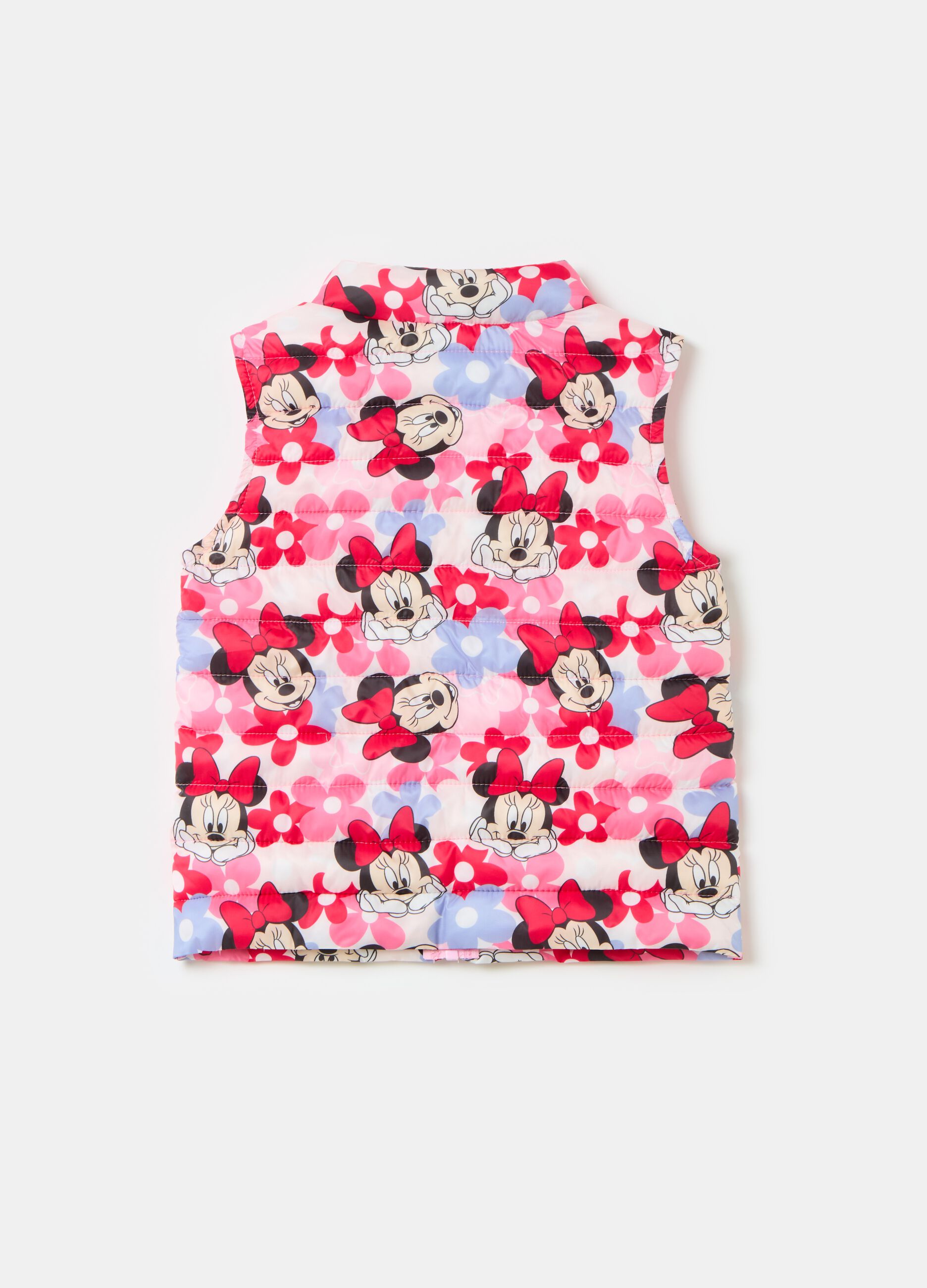 Full-zip gilet with Minnie Mouse print