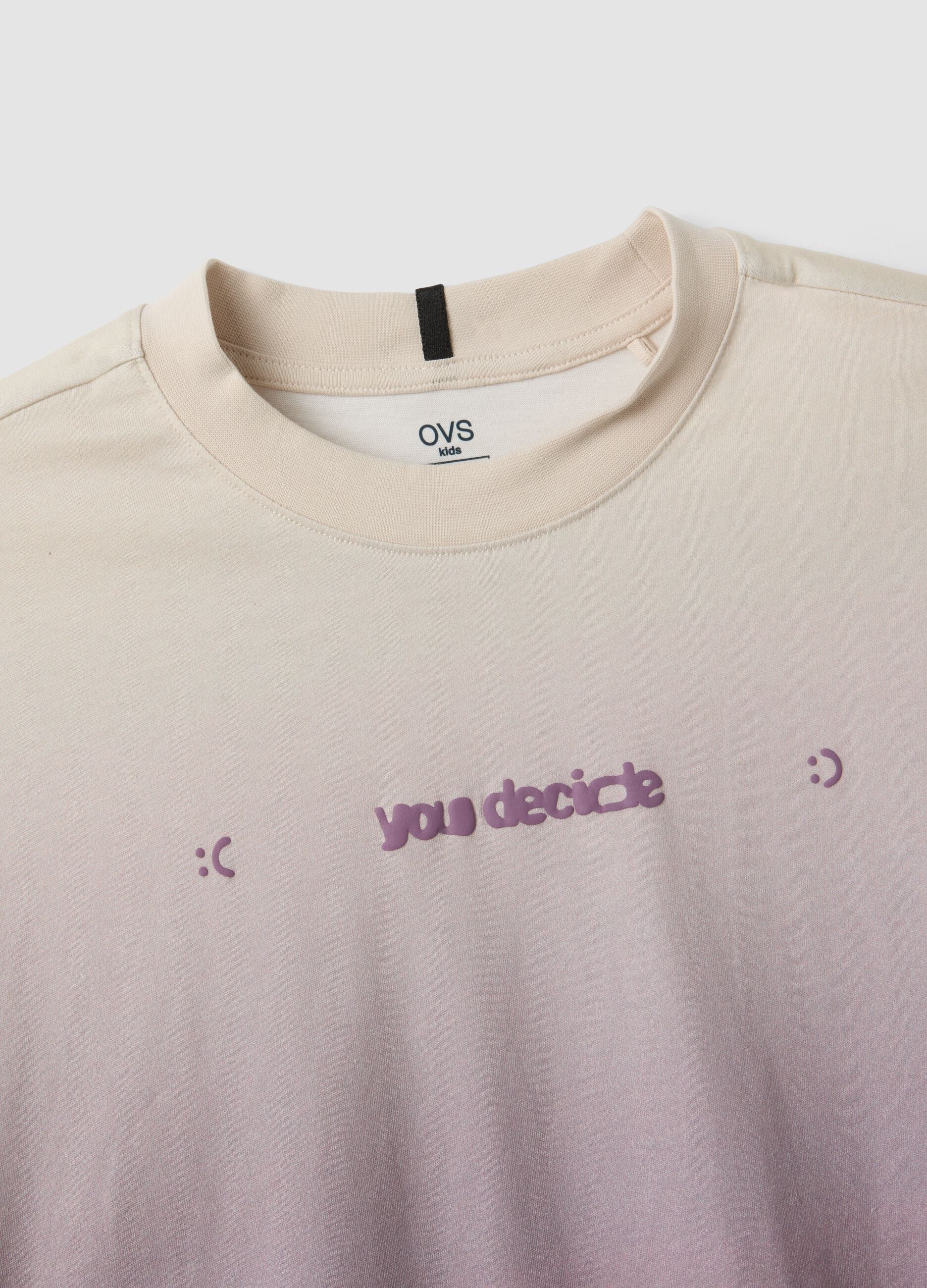 Pure cotton oversized d&eacute;grad&eacute; T-shirt for boys