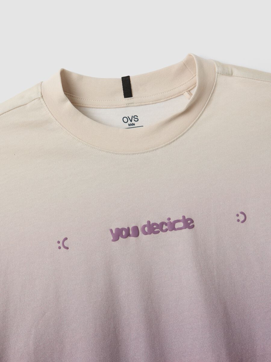 T-shirt over fit sfumata in puro cotone per ragazzo_2