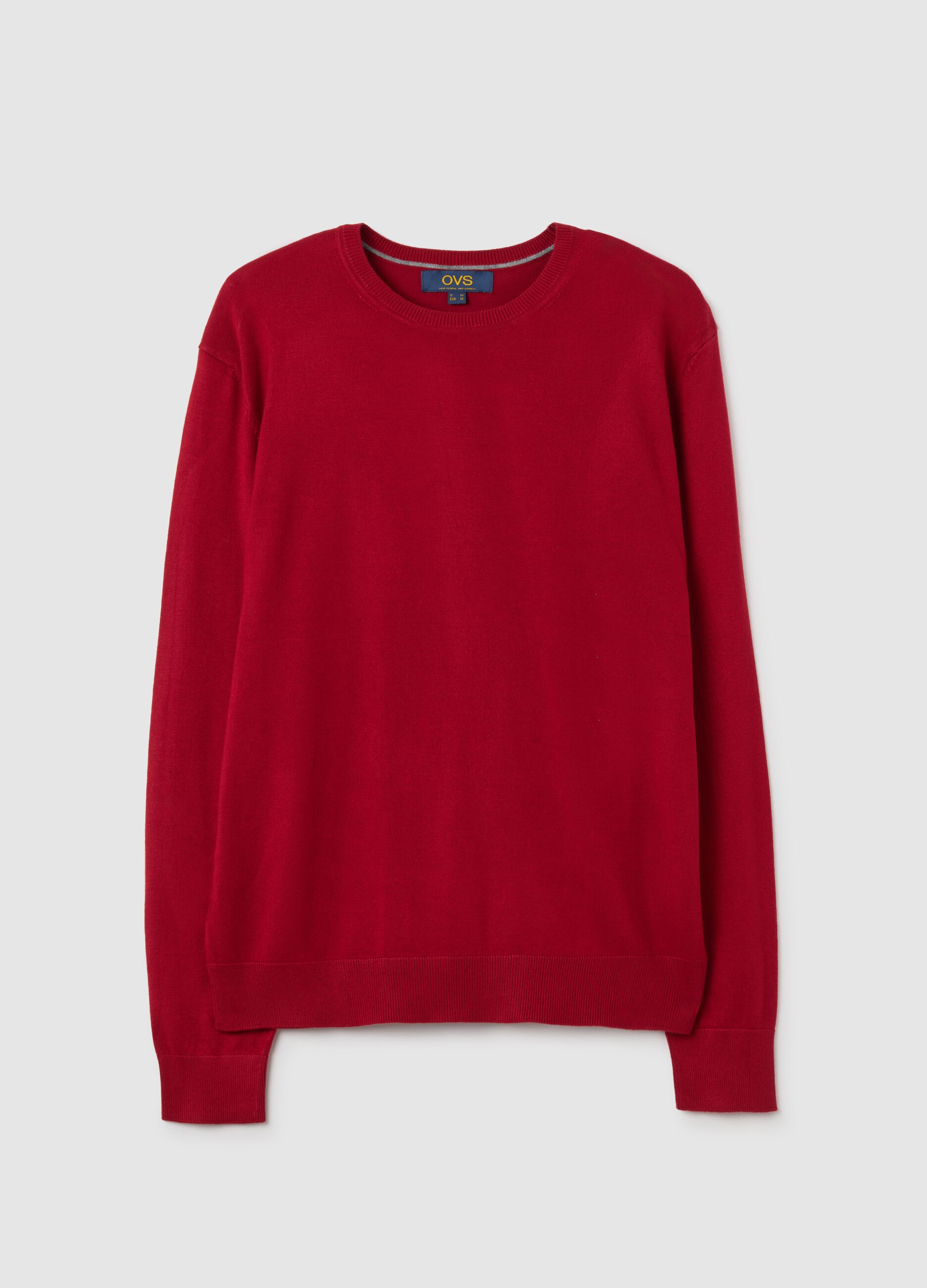 Red regular fit viscose blend jumper