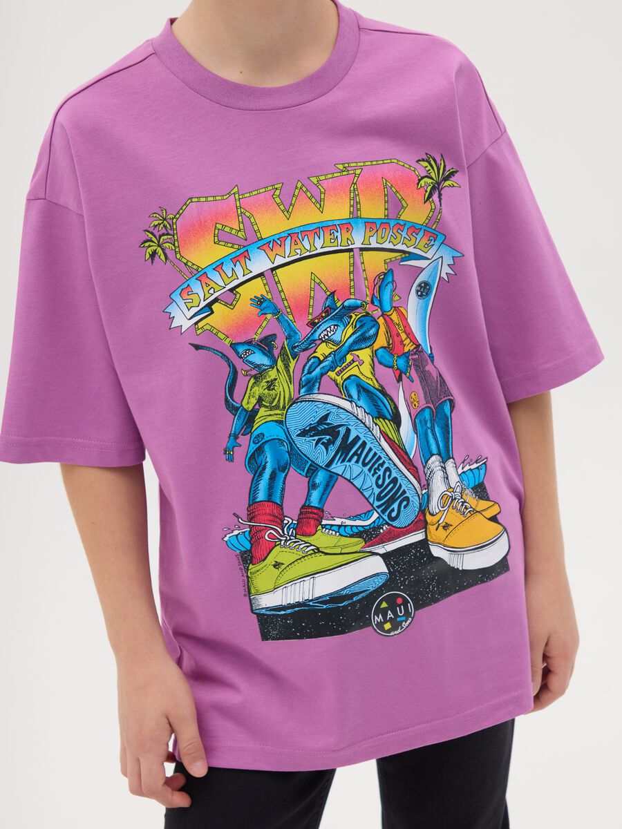 Boy's regular fit purple cotton T-shirt_2
