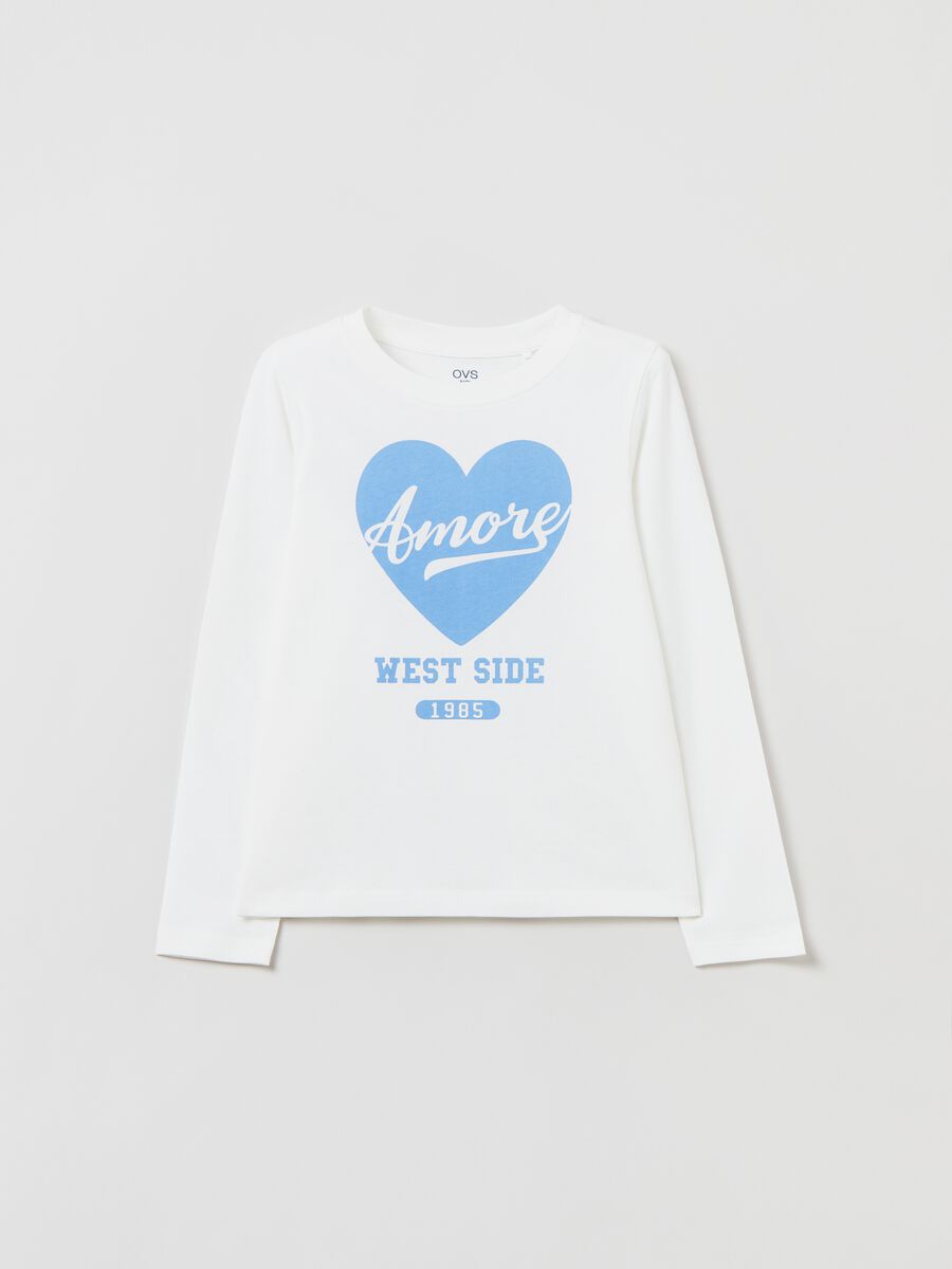 T-shirt a maniche lunghe con stampa_0