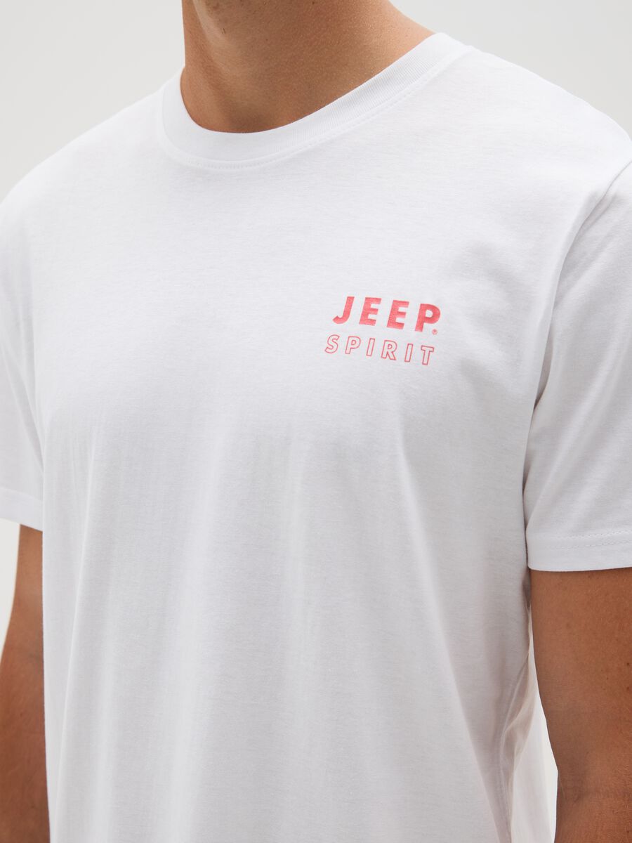 Men's pure cotton white regular fit T-shirt with print_2