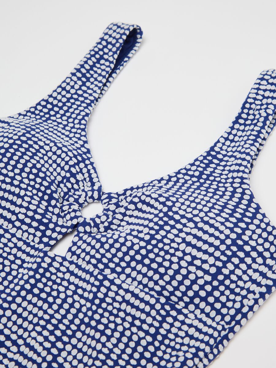 Blue one-piece swimsuit with geometric pattern_5