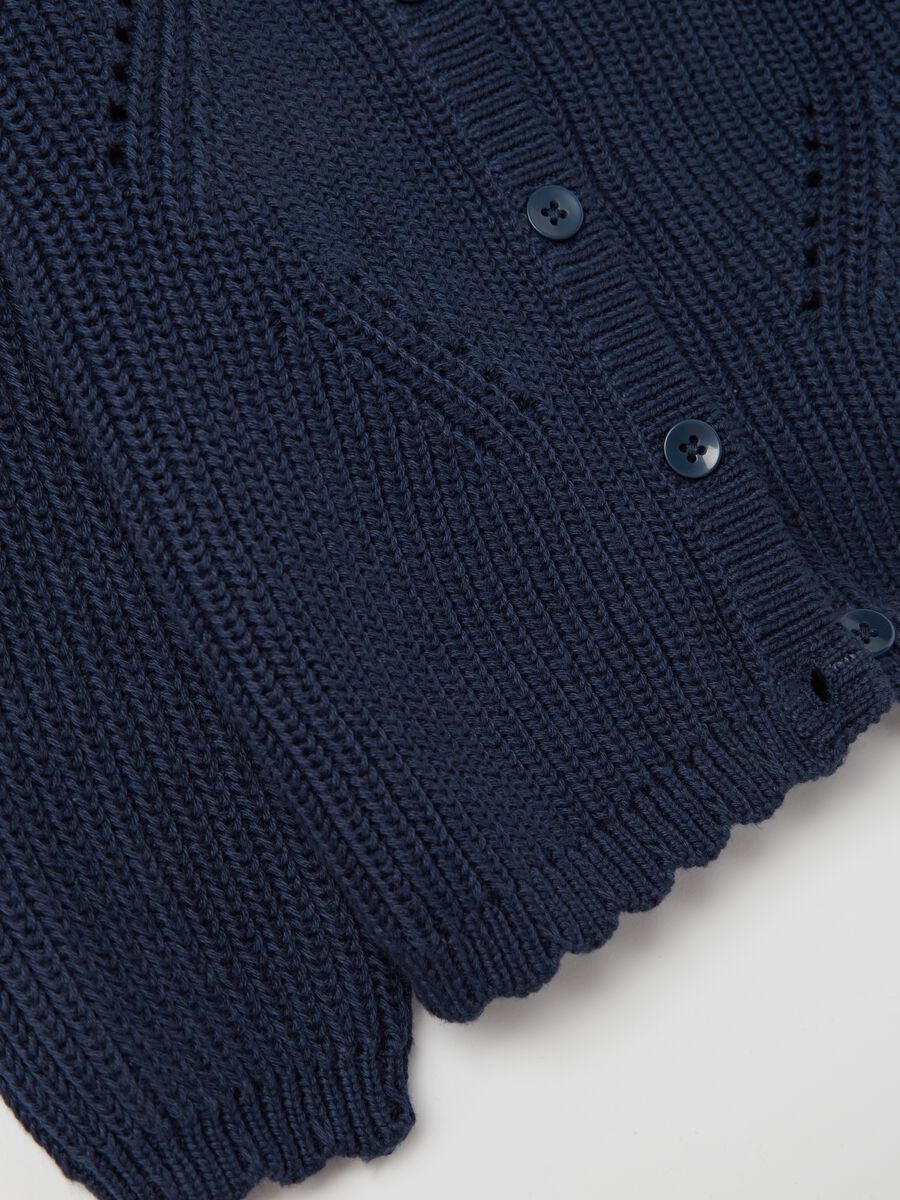 Cotton cardigan with openwork design_3