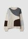 Ecru wool-blend colour-block jumper, regular fit_0