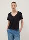 Black 100% cotton V-neck relaxed-fit T-shirt_2