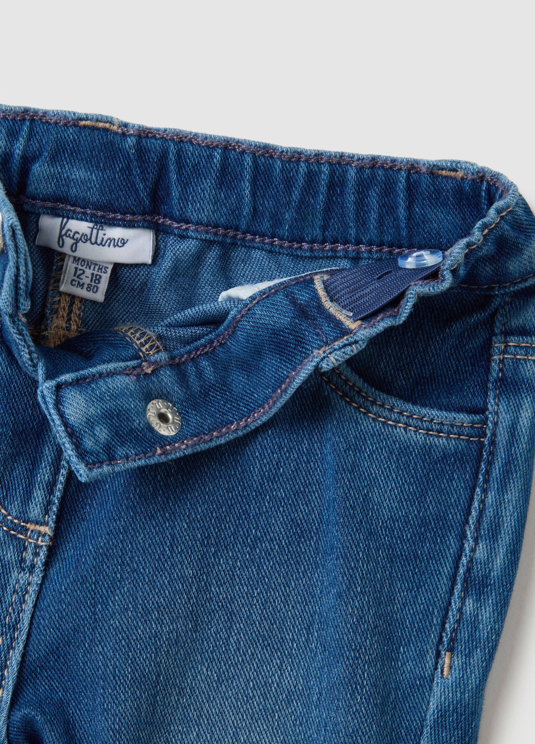 Girls' Stretch Denim Flare Trousers