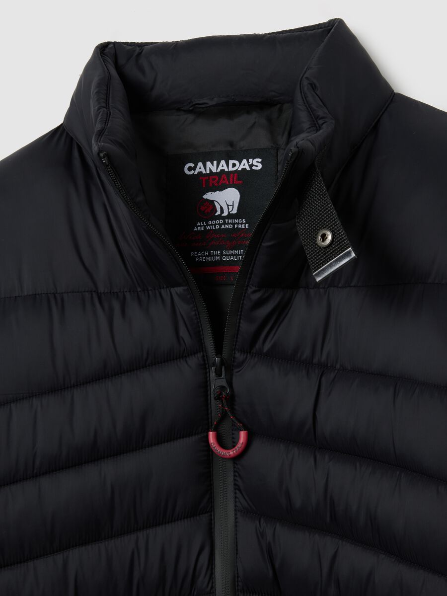 Black Padded Jacket with Zip_5