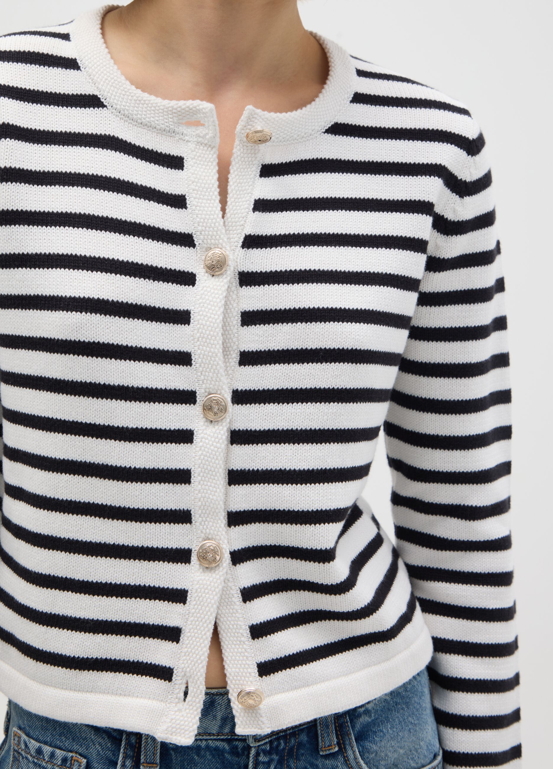 Multicoloured Regular Fit Pure Cotton Cardigan