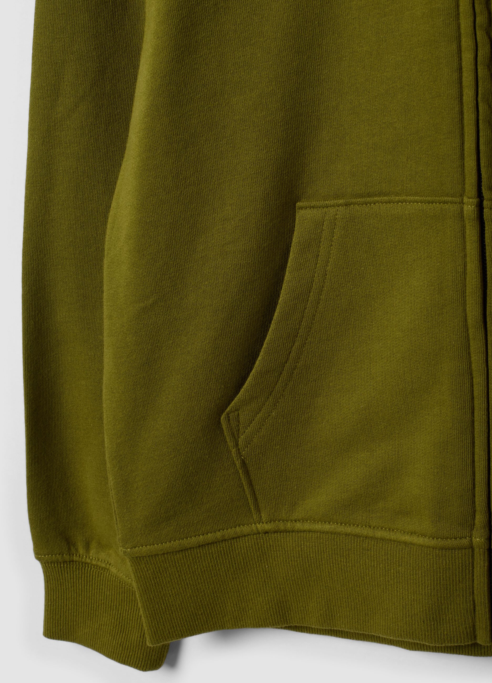 Green organic cotton hooded sweatshirt, regular fit, for boys