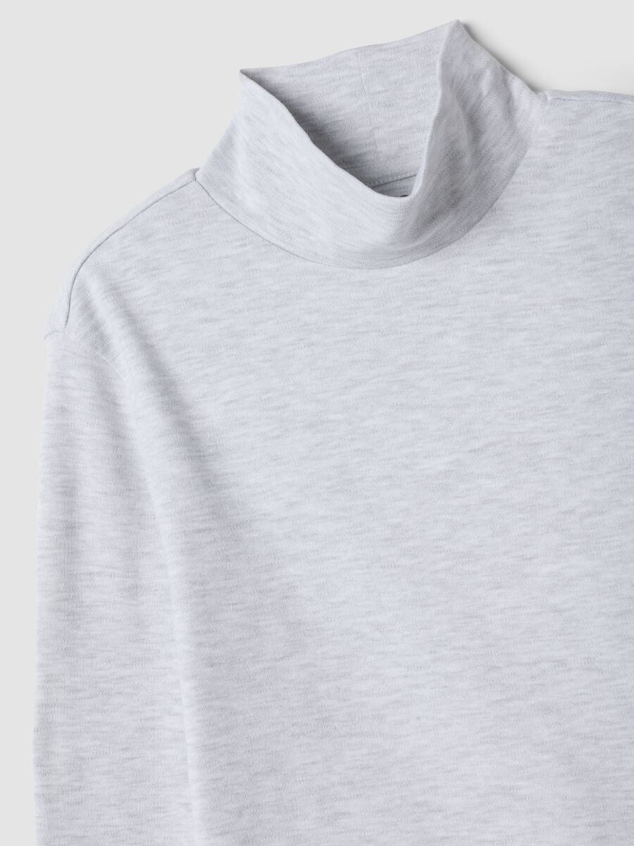 Grey marl organic cotton high-neck T-shirt_5