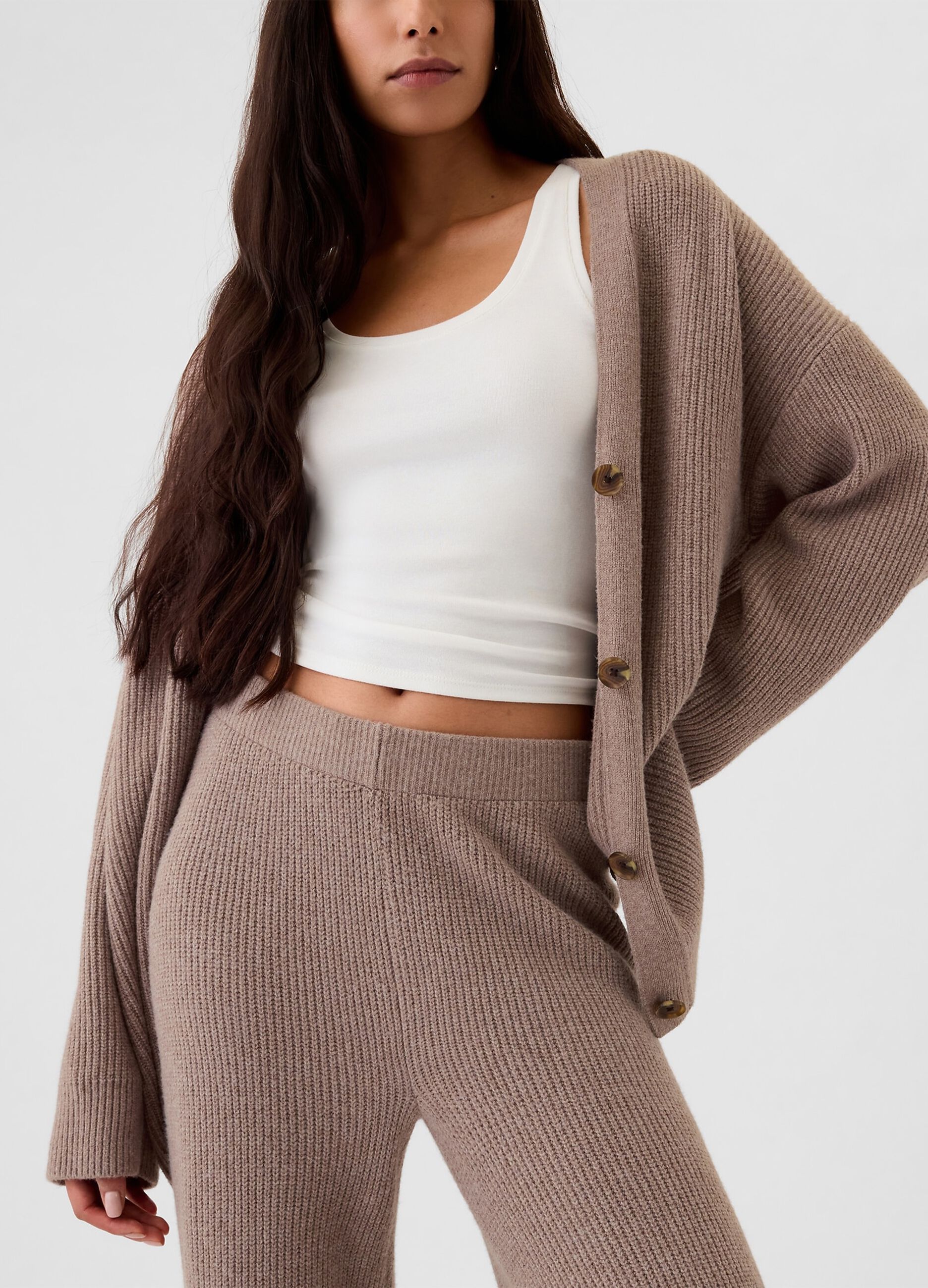 Ribbed wide-leg trousers