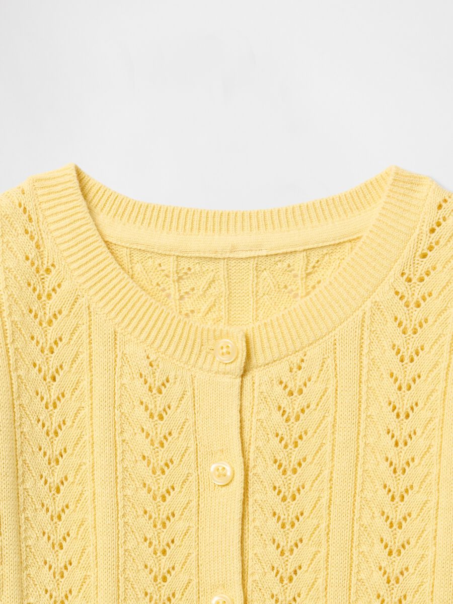 Cardigan in maglia traforata_3