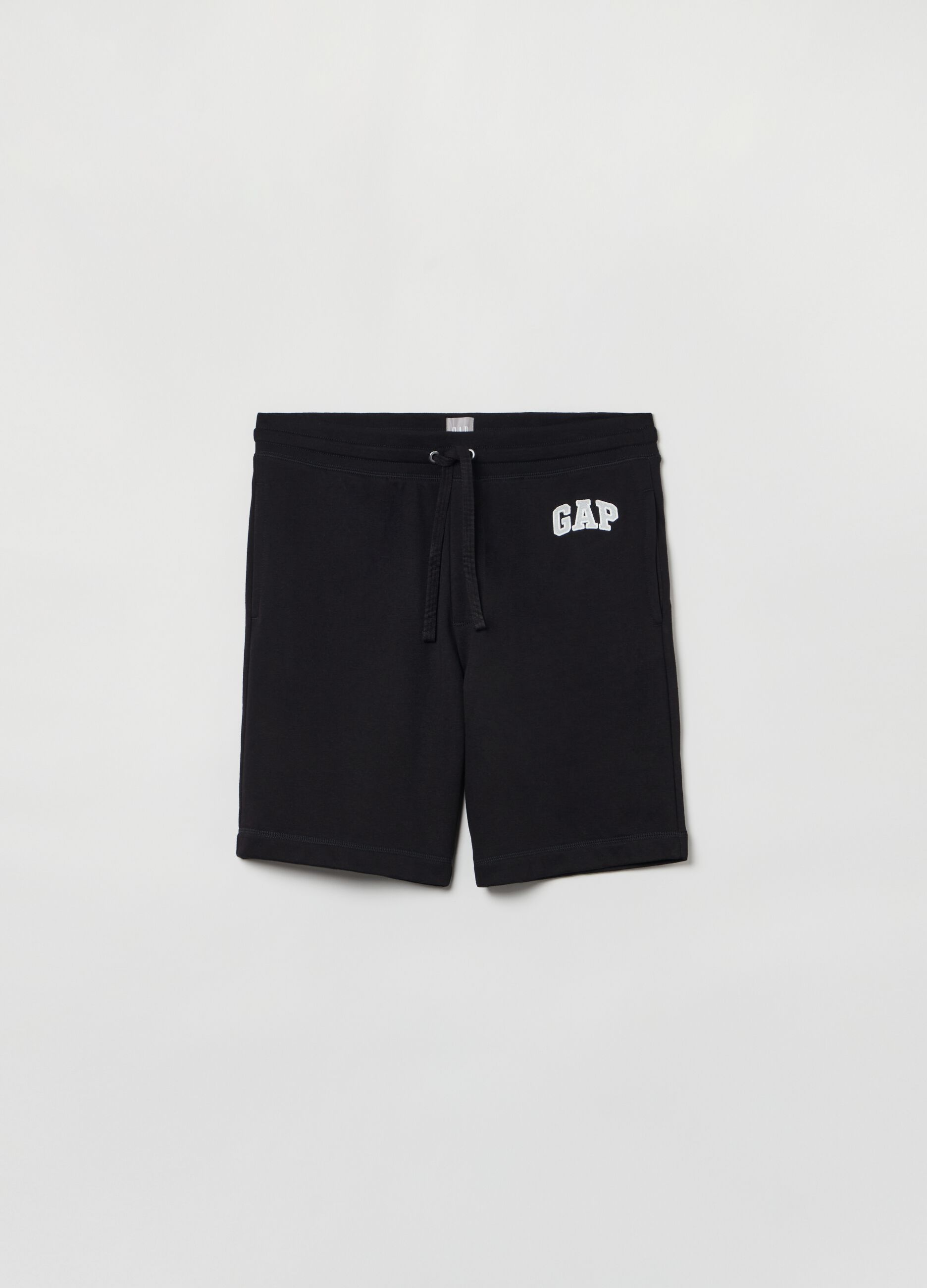 Plush Bermuda joggers with embroidered logo