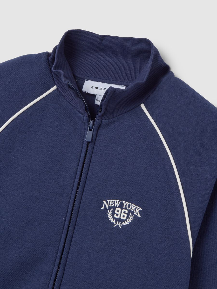 Blue cotton blend sweatshirt regular fit_6