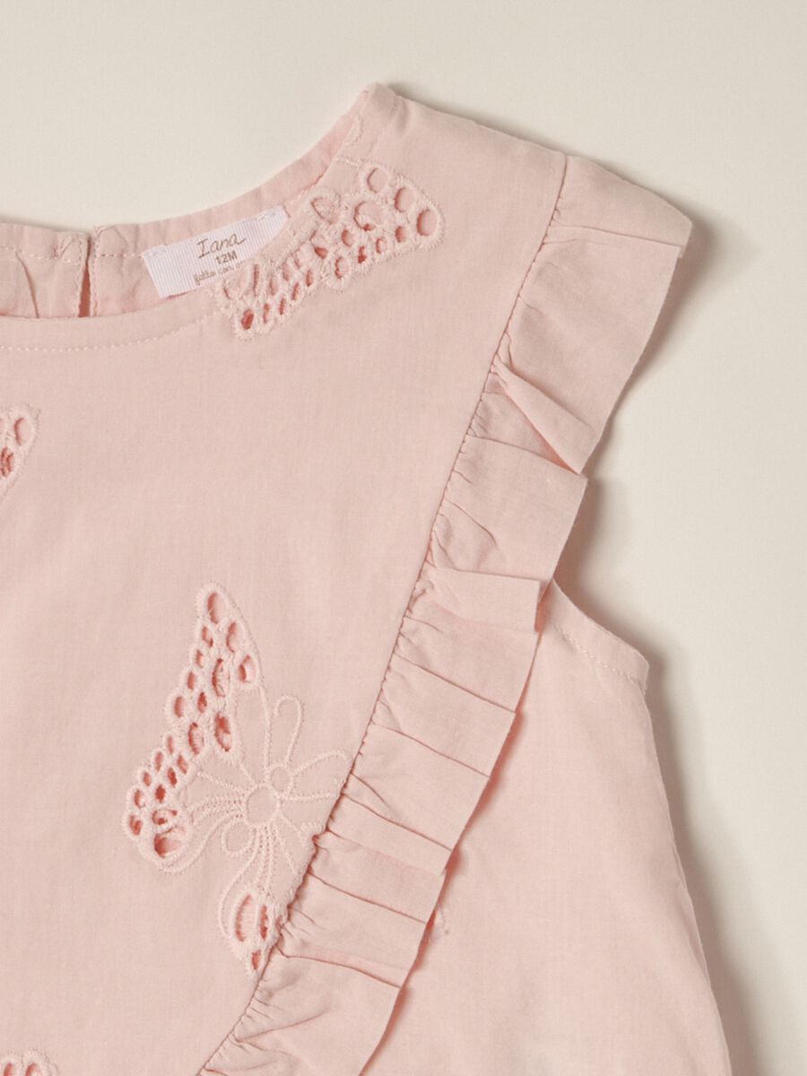 IANA newborn girl blouse in 100% cotton broderie anglaise_2