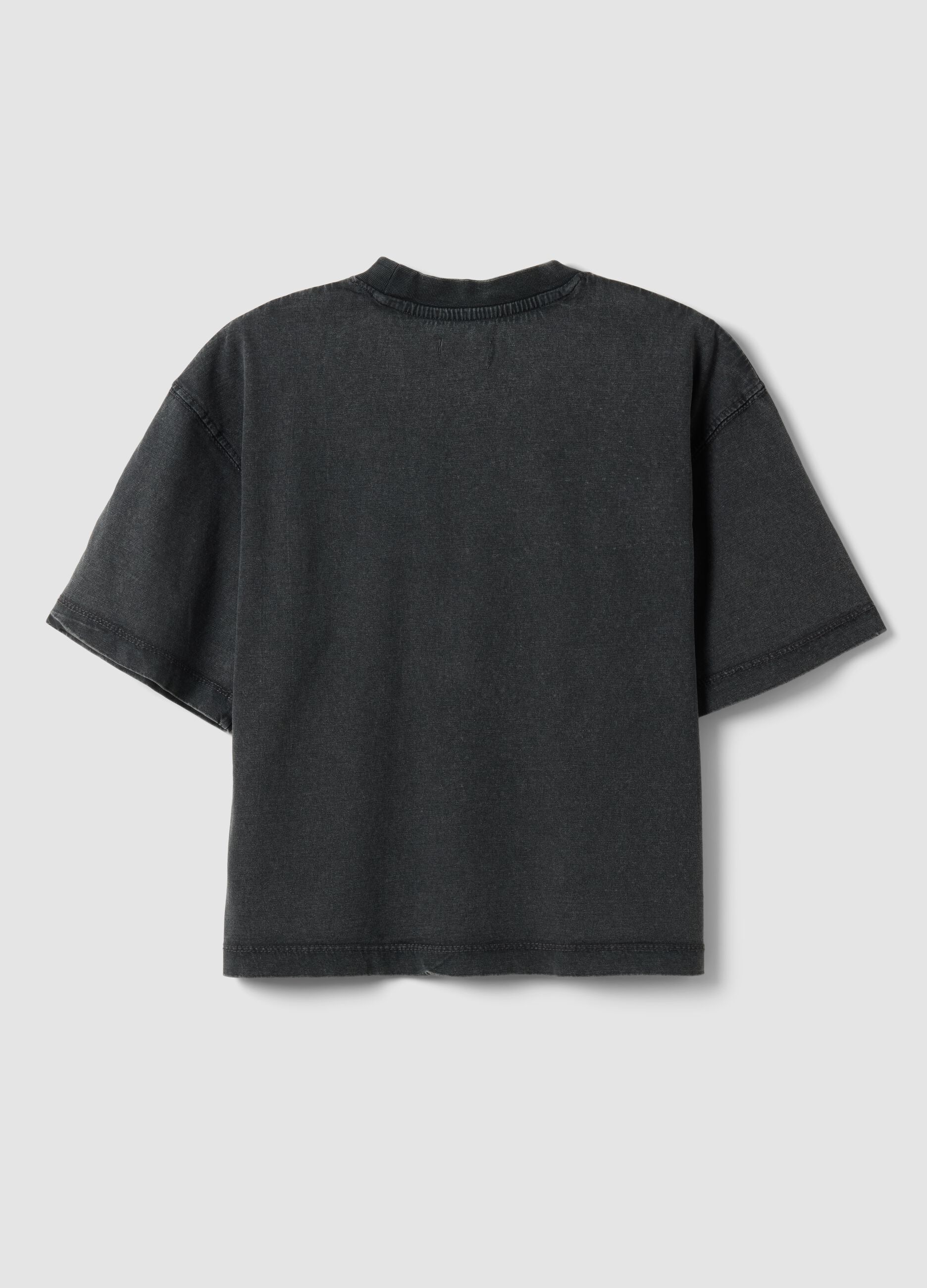 T-shirt in puro cotone grigia da ragazza oversize fit