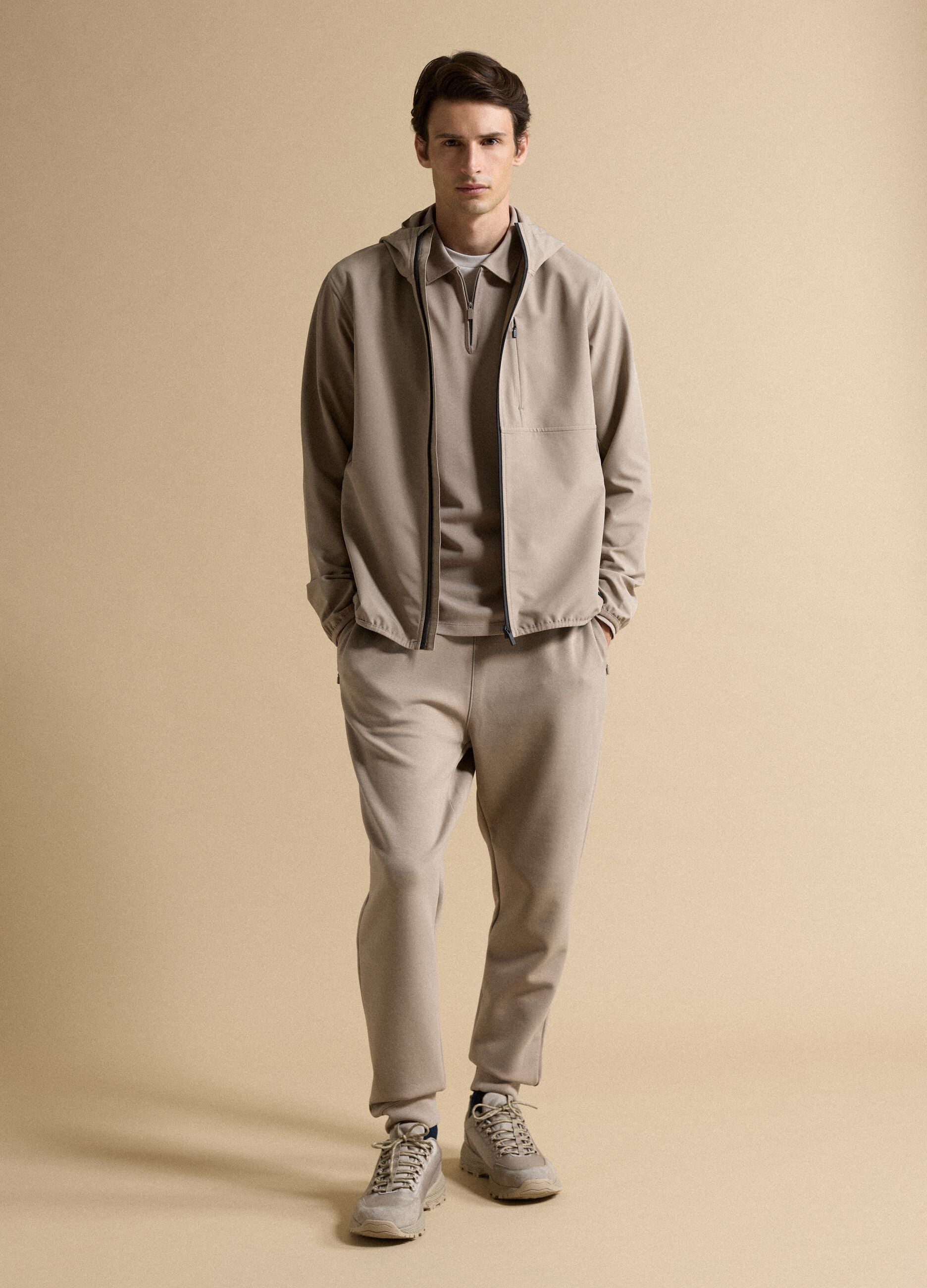 Grey regular-fit joggers in stretch Easy Dry fabric