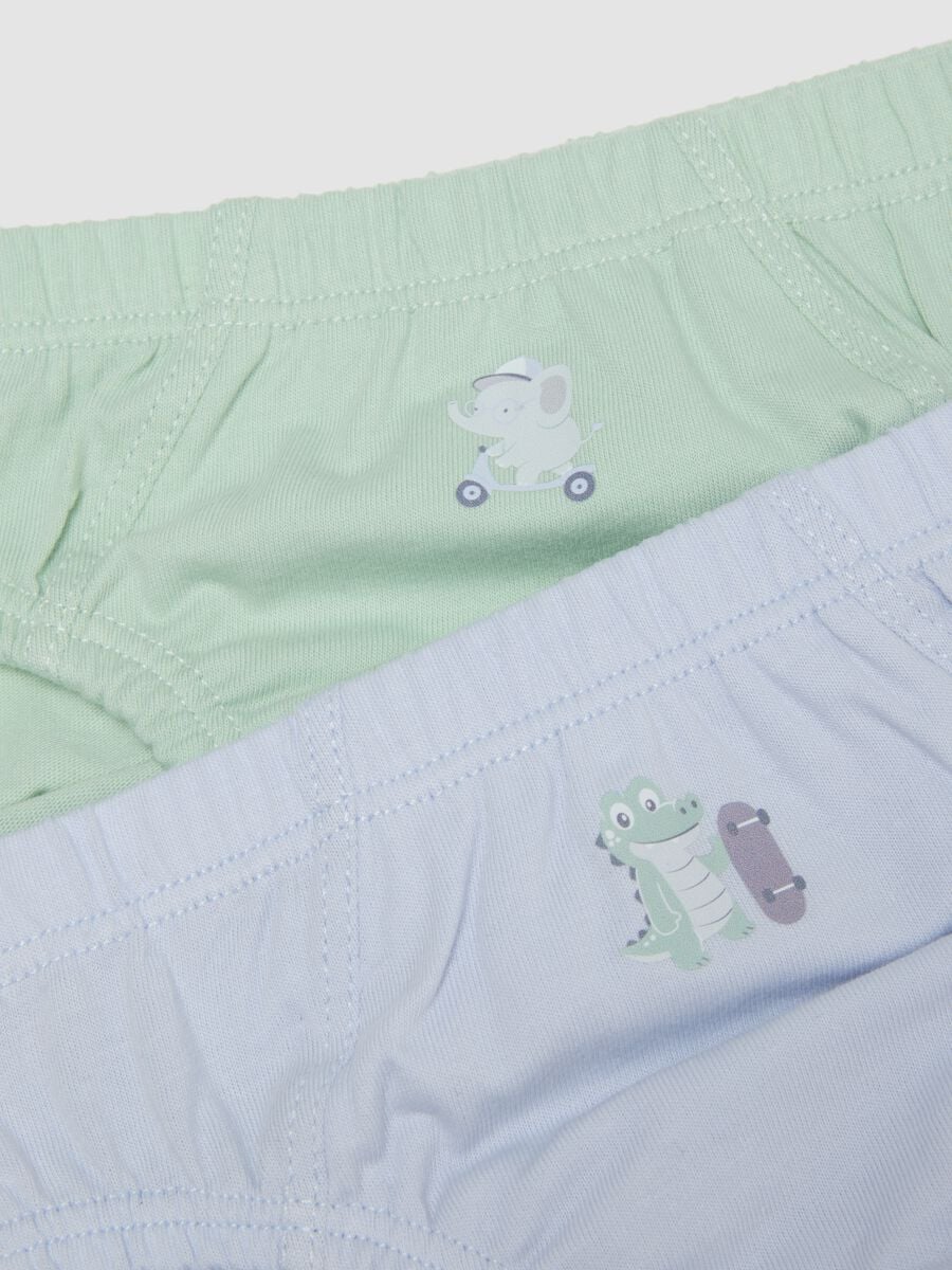 Multipack di cinque slip multicolor in puro cotone organico per neonato_3