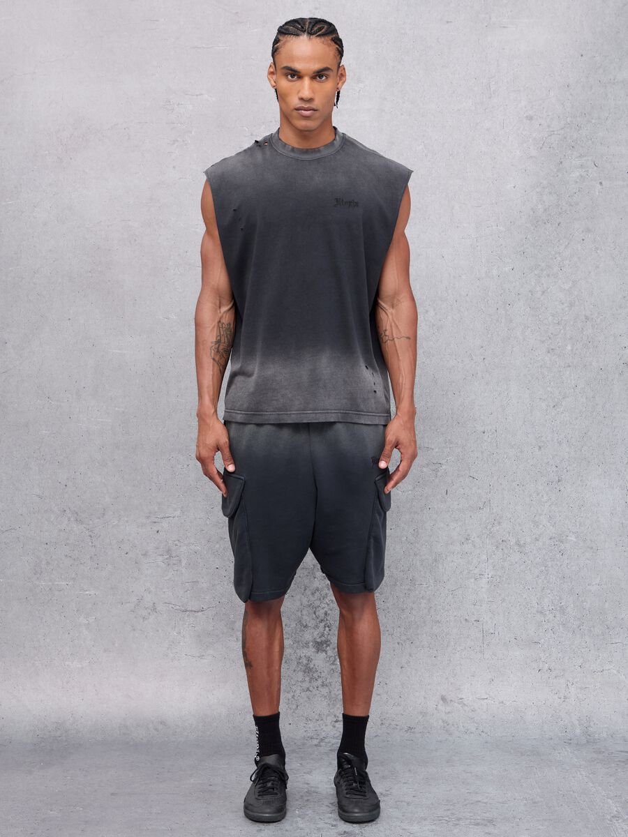 Sunfaded Distressed Tank Top Vintage Black_4