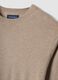 Maglia beige girocollo in misto cotone e cashmere regular fit_1