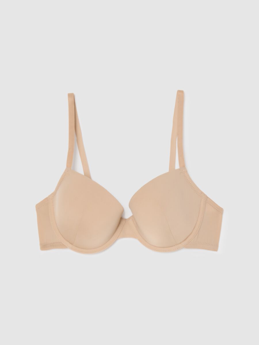 Women's beige stretch blend bra_4
