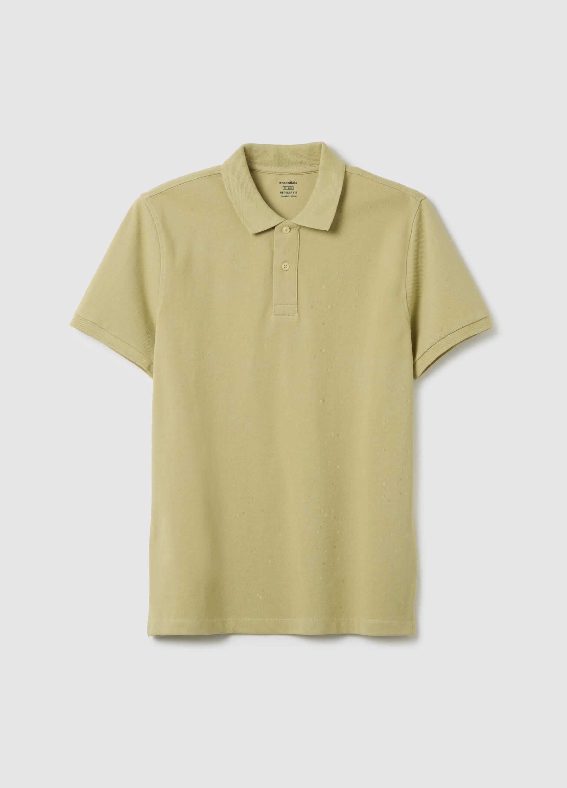 Polo da uomo in puro cotone verde regular fit