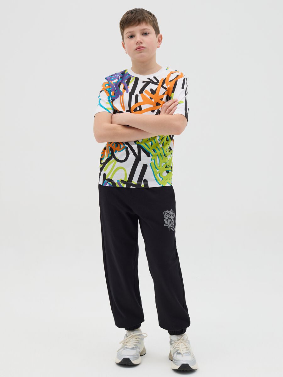 Loose-fit joggers with drawstring and print_1