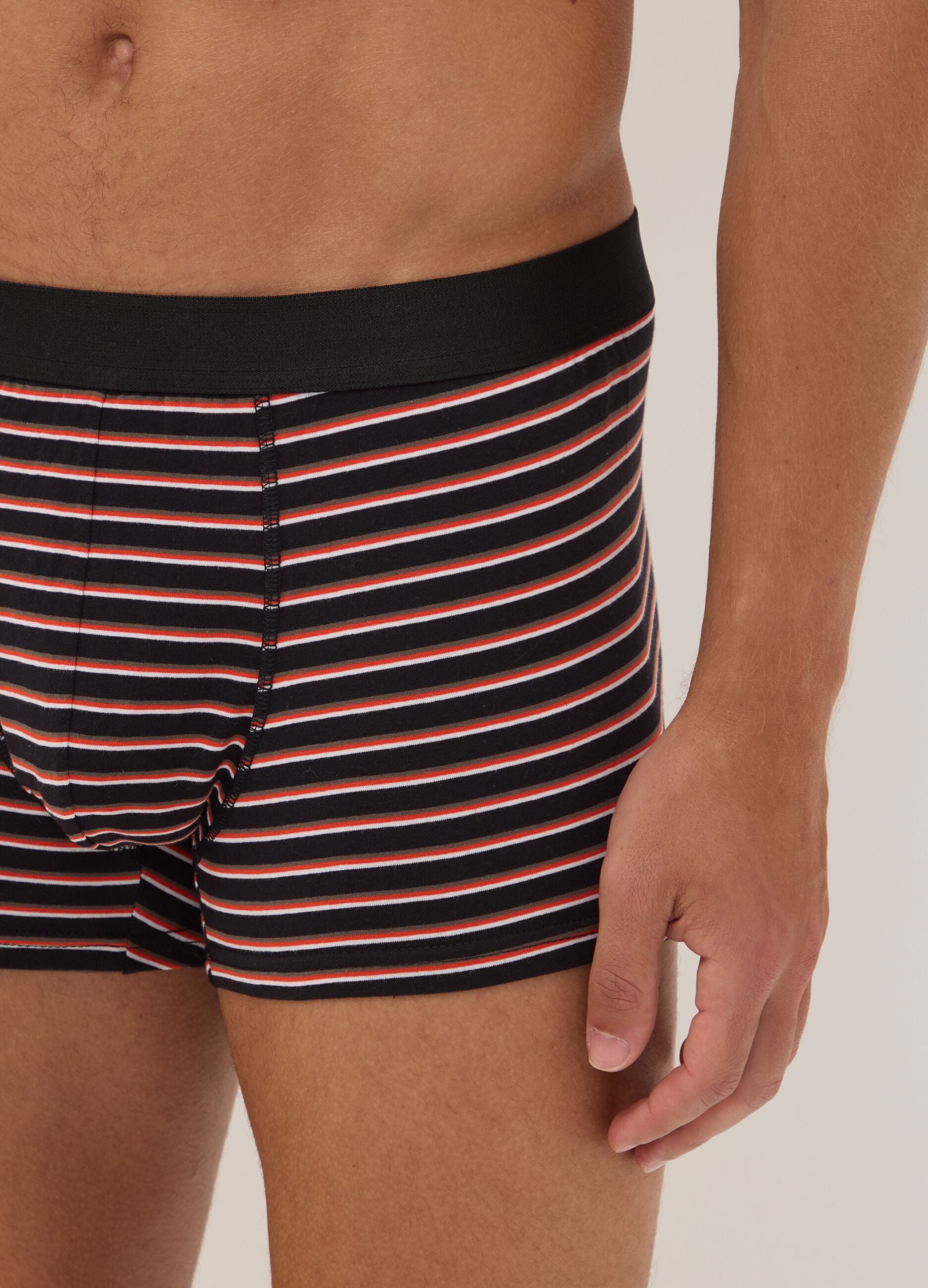 Five-pack of multicolour striped organic cotton boxers