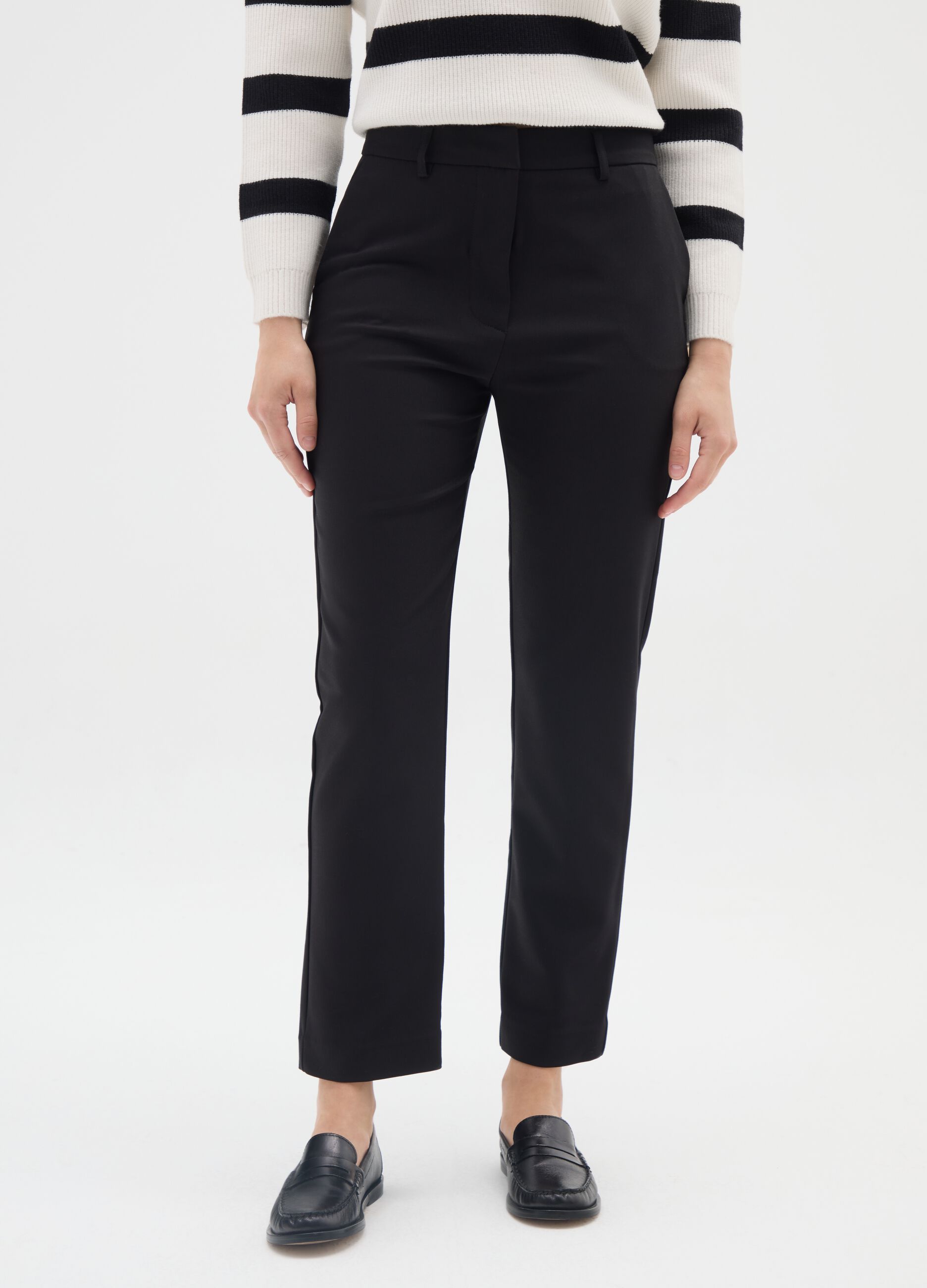 Stretch Black Slim Trousers