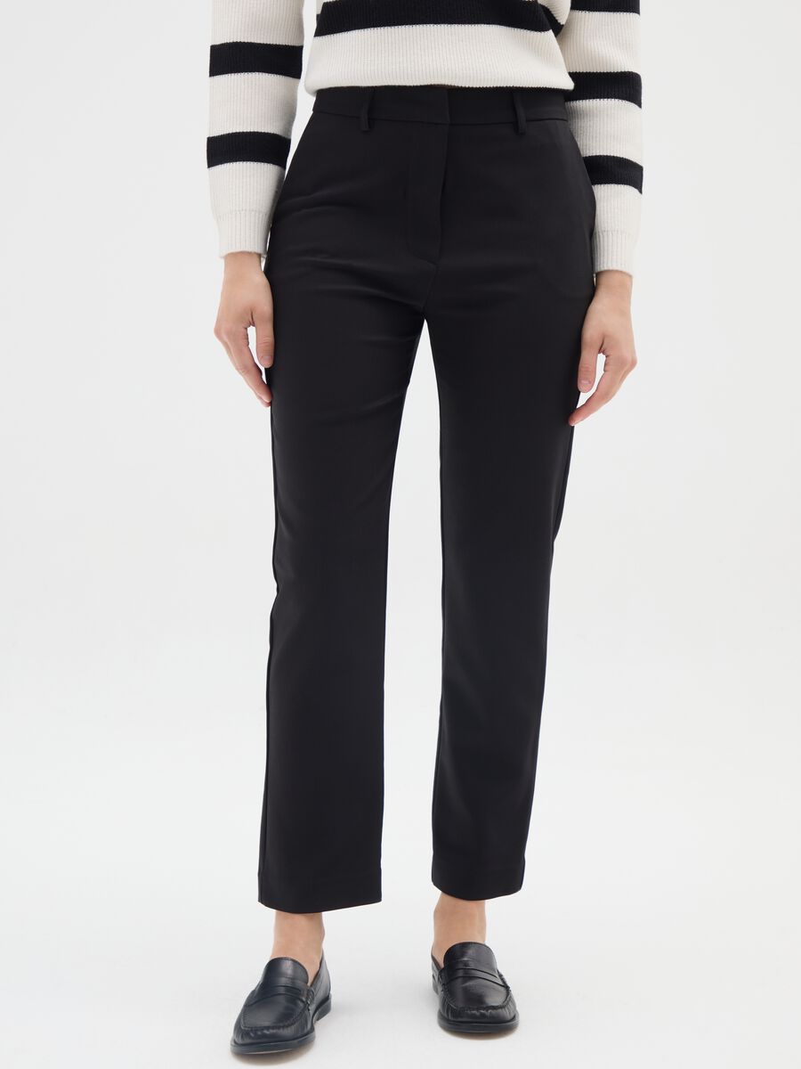Stretch Black Slim Trousers_1