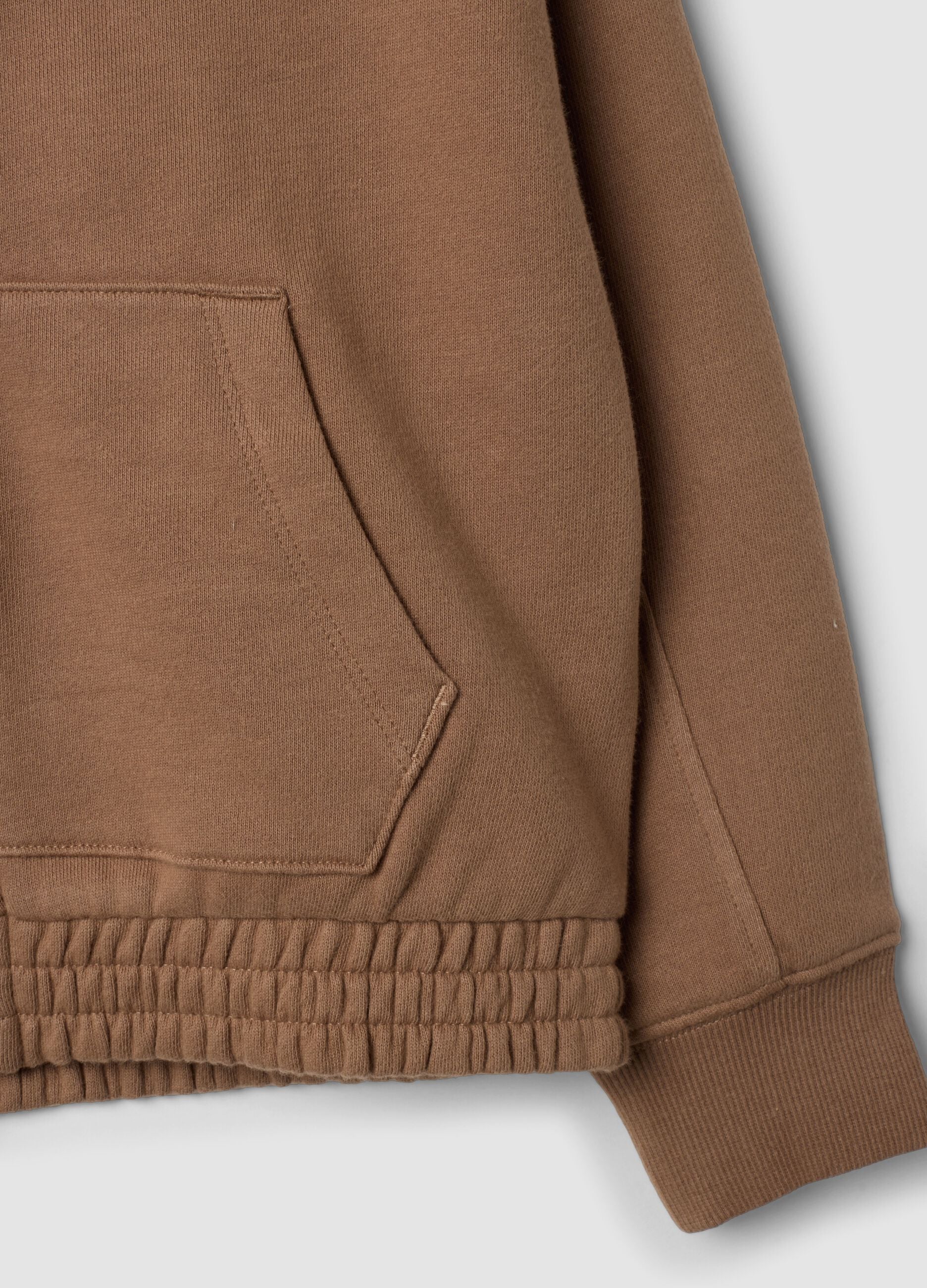 Brown pure cotton hooded sweatshirt