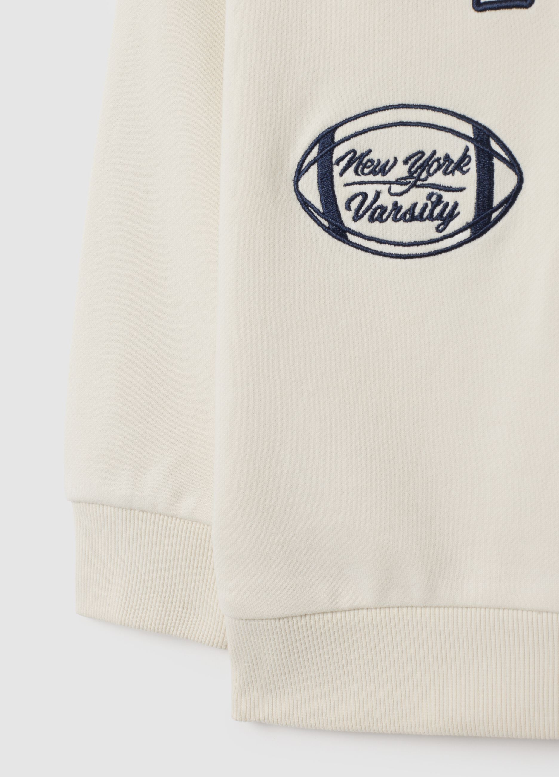 White Regular Fit Pure Cotton Kid's Sweatshirt