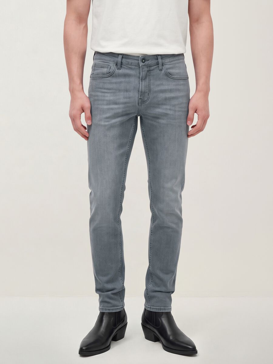 Jeans grigi in cotone elasticizzato skinny fit_1