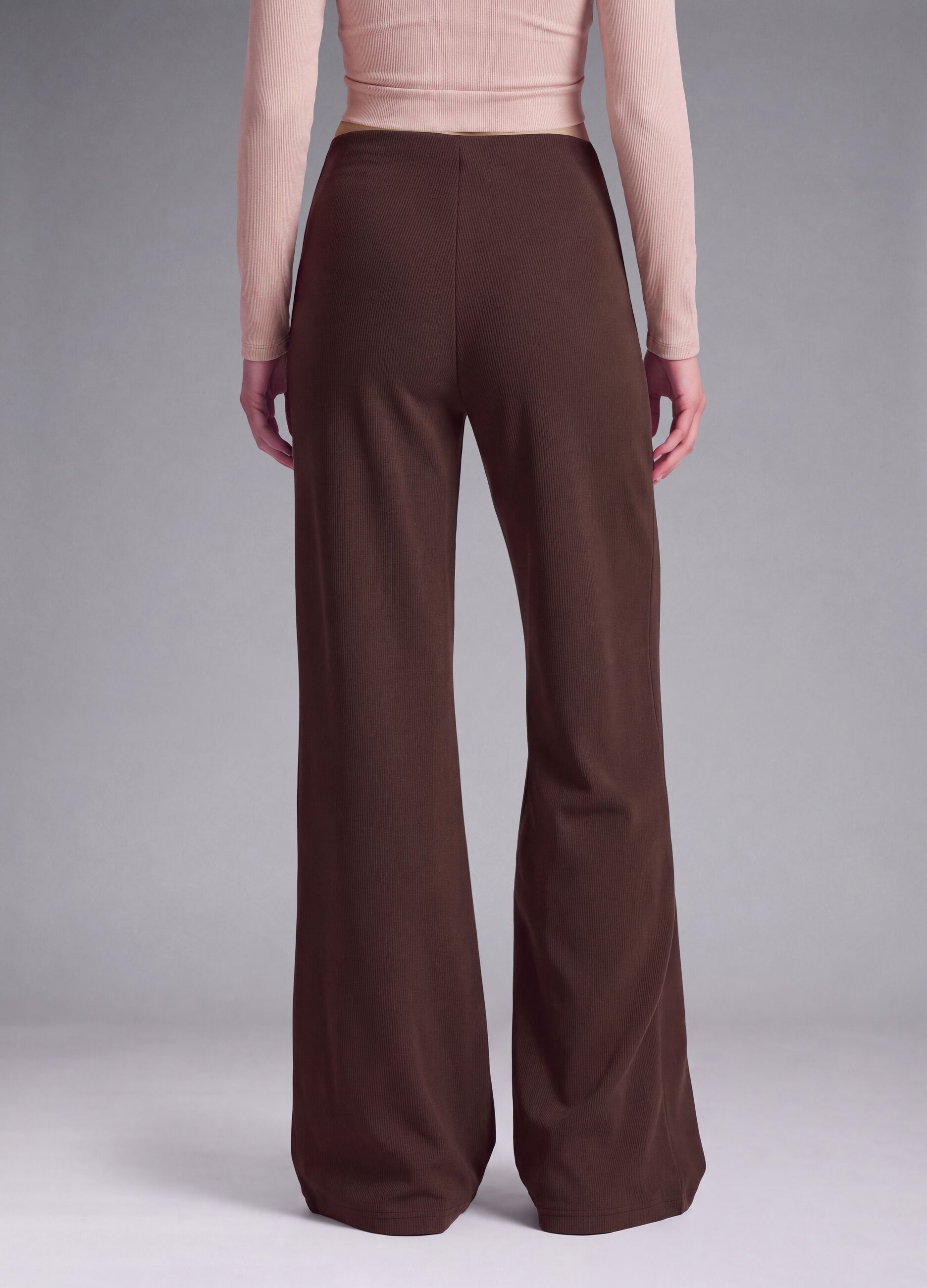 Brown stretch-modal wide-leg trousers ALTAVIA STUDIO