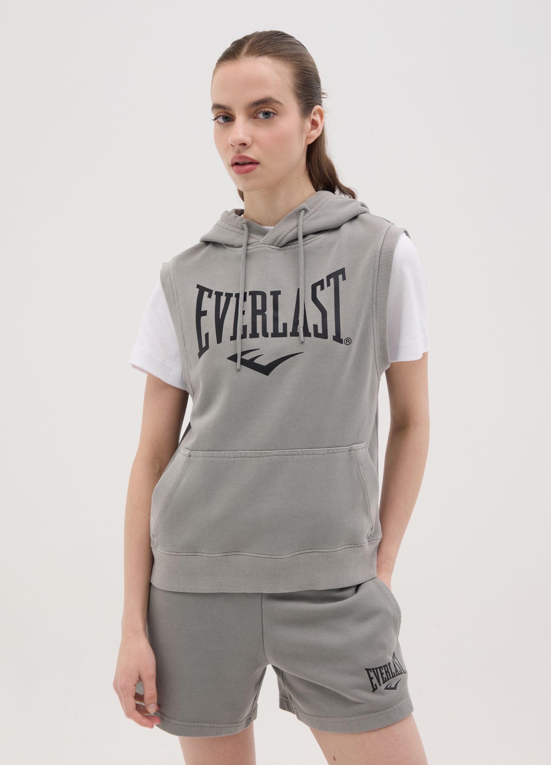 Grey Everlast Sleeveless Hoodie