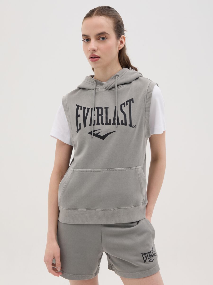 Grey Everlast Sleeveless Hoodie_0