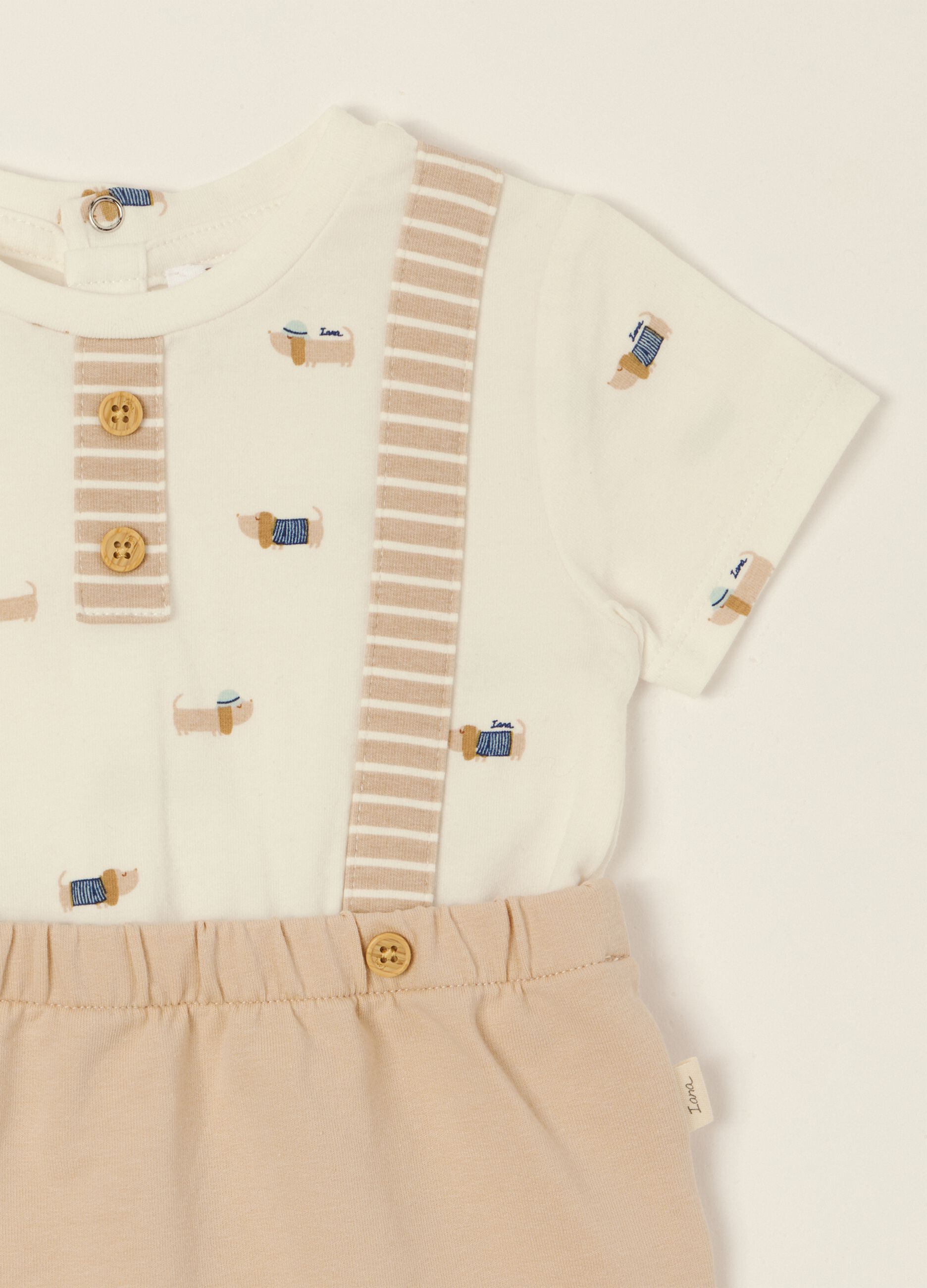 Multicolour printed stretch-cotton baby romper