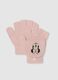 Pink children's gloves with Disney embroidery_0