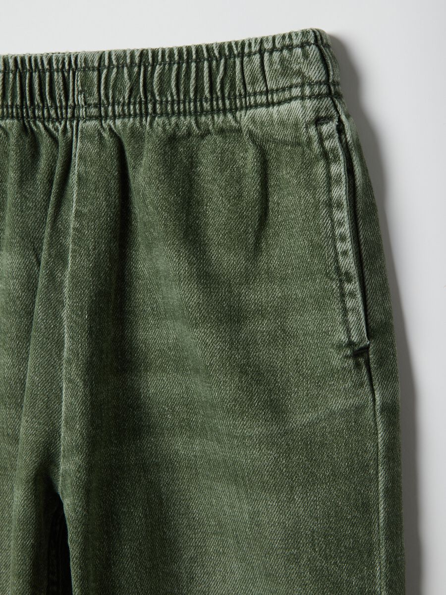 Green pure cotton kids' baggy trousers_2