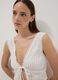 Gilet bianco in puro cotone con pizzo_0