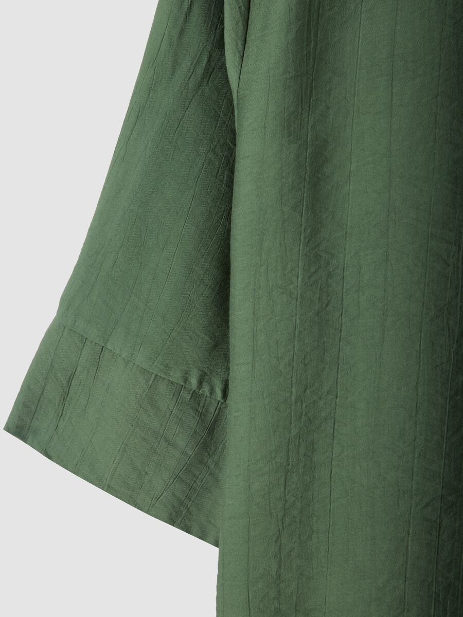 Green viscose-blend regular-fit blouse with Mandarin collar_5