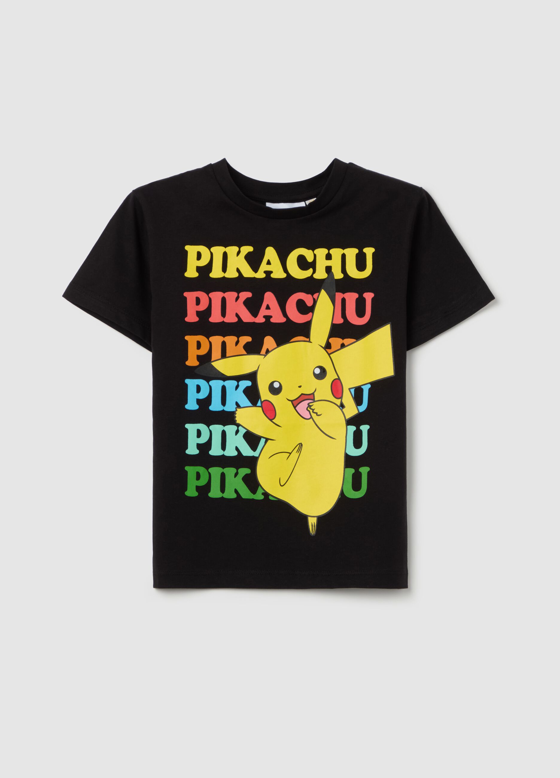 Cotton T-shirt with Pikachu print