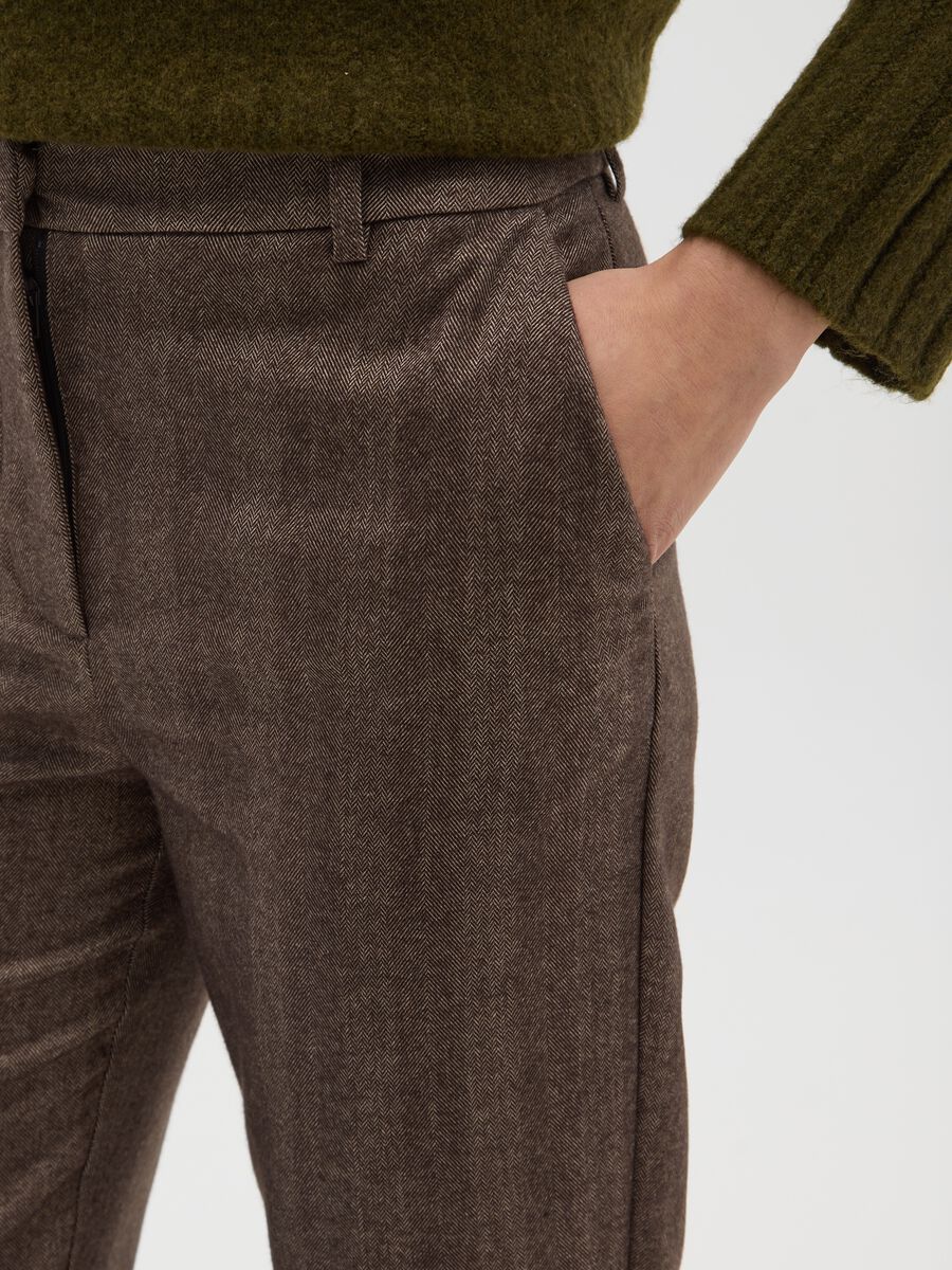 Brown Slim Fit Trousers_3