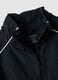 Black zip-up jacket with contrasting piping and high neck for girls_2